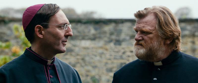 Brendan Gleeson as “Father James” and David McSavage as “Bishop Montgomery” in CALVARY. Courtesy Fox Searchlight Pictures. Copyright © 2014 Twentieth Century Fox.
