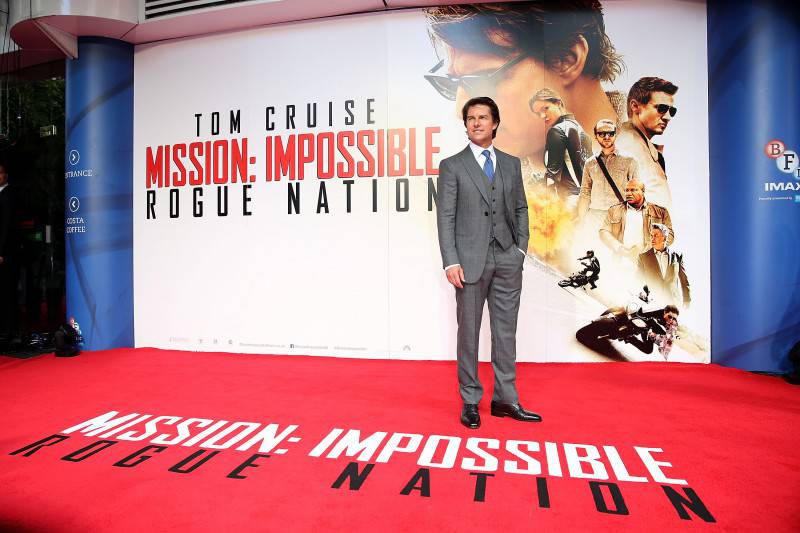LONDON, ENGLAND - JULY 25:  Tom Cruise attends the UK Fan Screening of 'Mission: Impossible - Rogue Nation' at the IMAX Waterloo on July 25, 2015 in London, United Kingdom.  (Photo by Mike Marsland/Getty Images for Paramount Pictures) *** Local Caption *** Tom Cruise