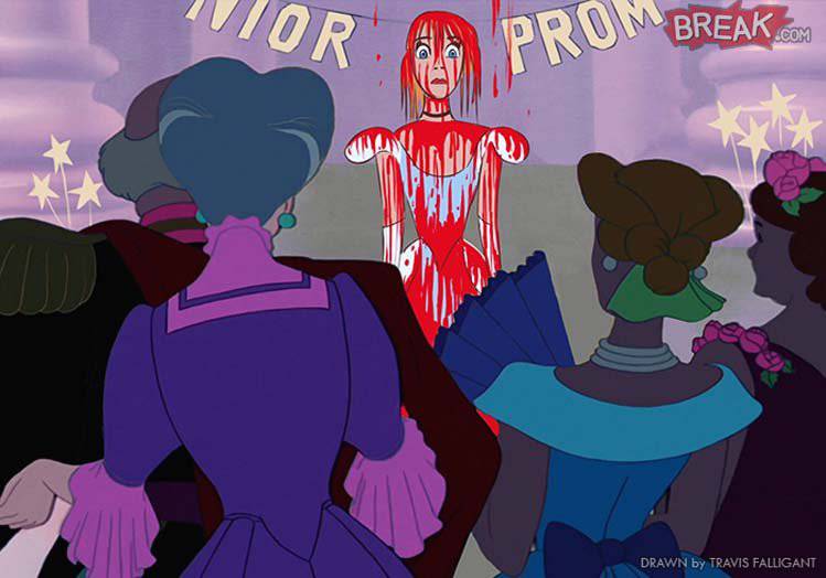 Principesse-Disney-in-versione-horror-per-Halloween-Cenerentola-come-Carrie-lo-sguardo-di-Satana