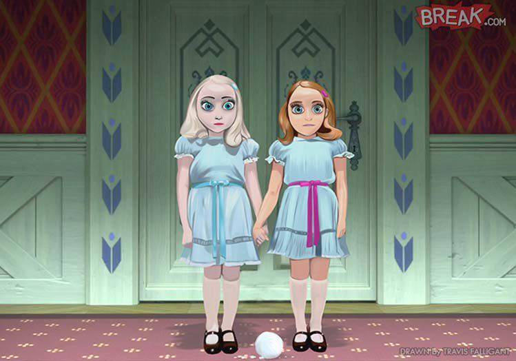 Principesse-Disney-in-versione-horror-per-Halloween-Elsa-e-Anna-come-le-gemelle-di-Shining