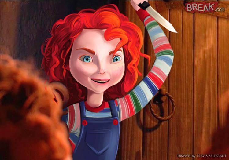 Principesse-Disney-in-versione-horror-per-Halloween-Merida-come-Chucky