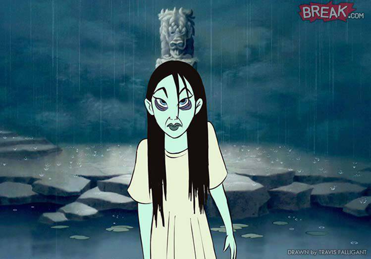 Principesse-Disney-in-versione-horror-per-Halloween-Mulan-come-Samara-di-The-Ring