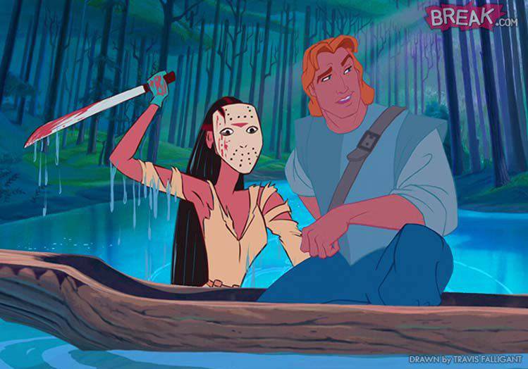 Principesse-Disney-in-versione-horror-per-Halloween-Pocahontas-come-Jason-Voorhees
