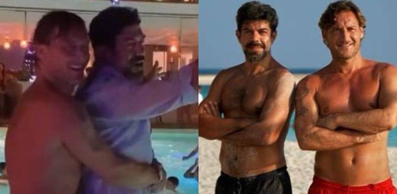 Francesco Totti e Favino scatenati maldive