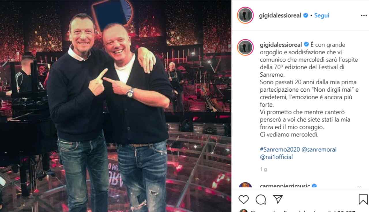 Gigi D'Alessio Sanremo 2020