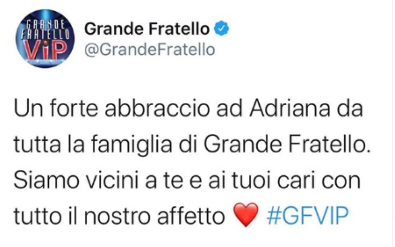 Grande Fratello Vip lutto