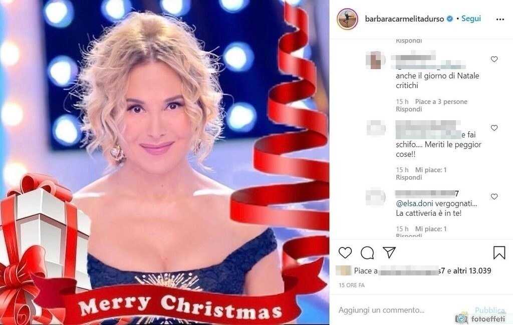 barbara d urso insulti natale