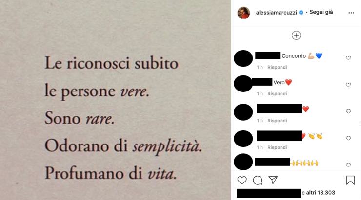 Alessia Marcuzzi, post enigmatico che fa riflettere, dedica speciale?