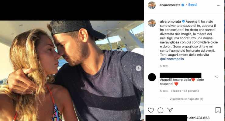 Alvaro Morata e la sua Alice, retroscena: "Ho snobbato quel messaggio"