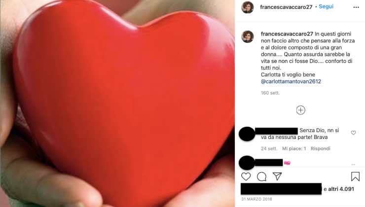 Francesca Vaccaro "Sei il mio pilastro": la dichiarazione emozionante