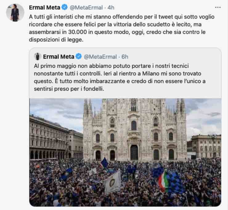 Ermal Meta offeso da alcuni interisti: amarezza e polemica socialErmal Meta offeso da alcuni interisti: amarezza e polemica social