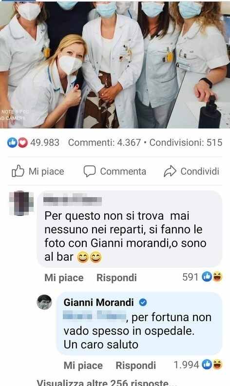 gianni morandi ospedale