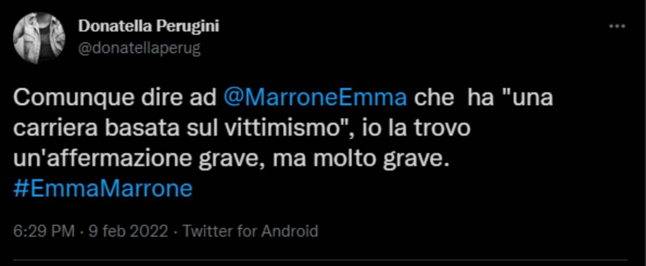 Tweet carriera Emma Marrone