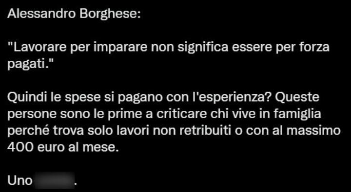 Critiche Alessandro Borghese