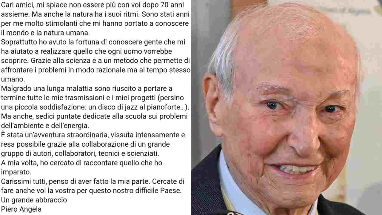 Piero Angela, saluto