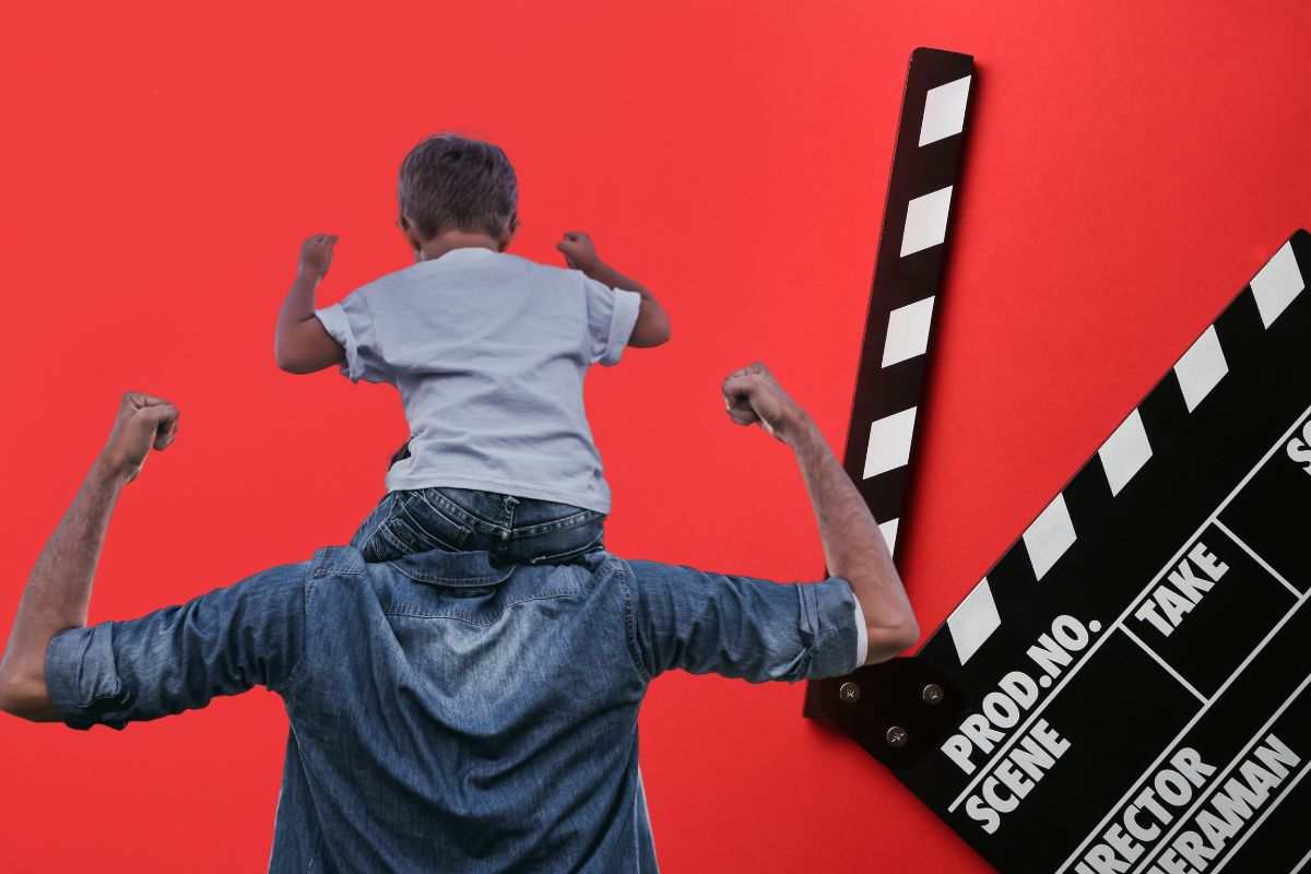 ciak e bambino con padre