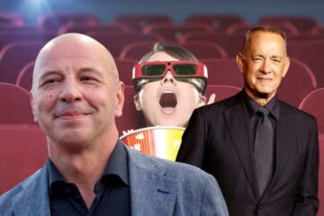 aldo, tom hanks e dietro un bambino al cinema