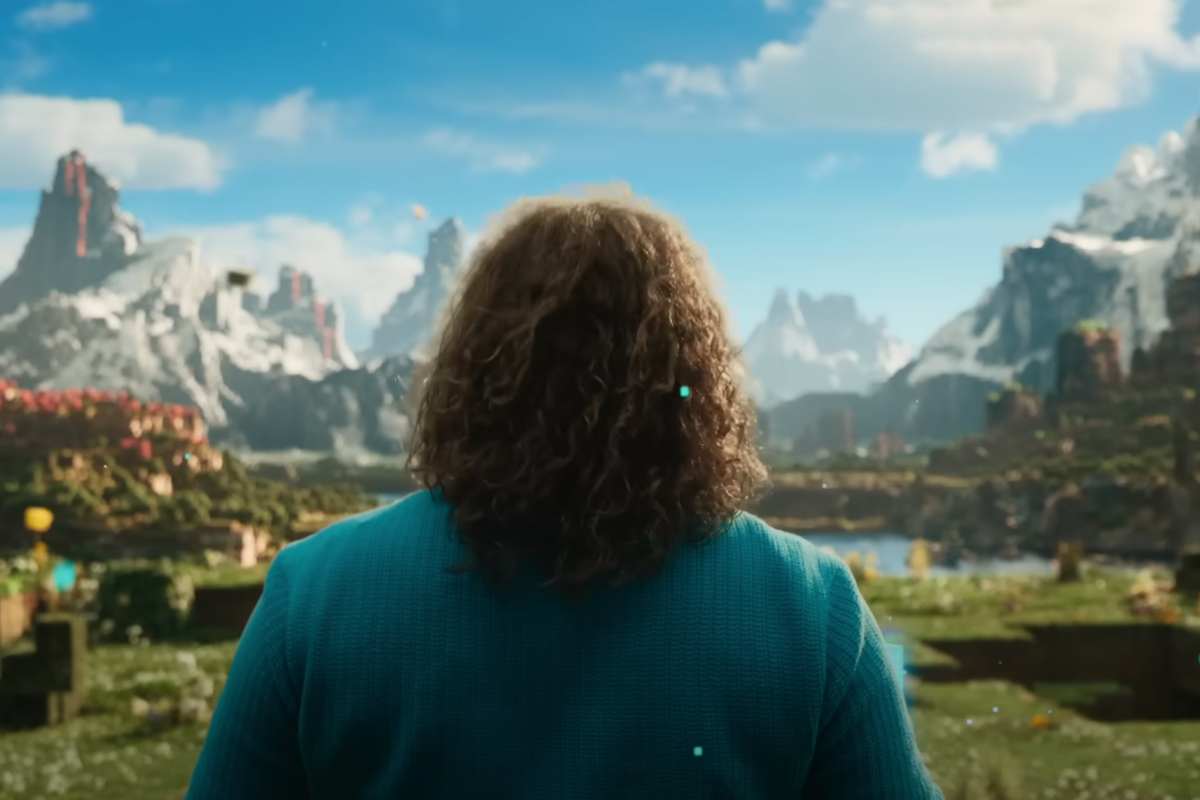 uomo di spalle sfondo minecraft
