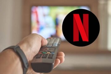 cambia canale alla tv e logo di netflix