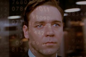 russell crowe e dei numeri sul suo volto