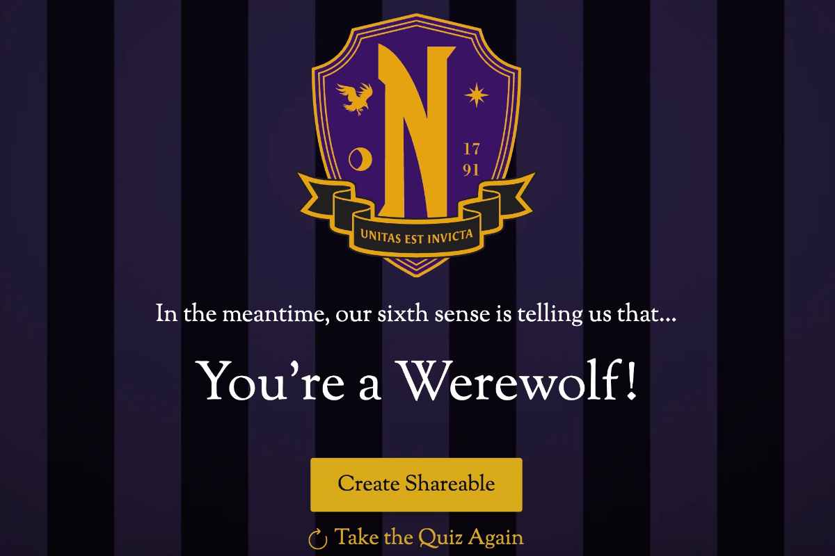 Il test del sito della Nevermore Academy