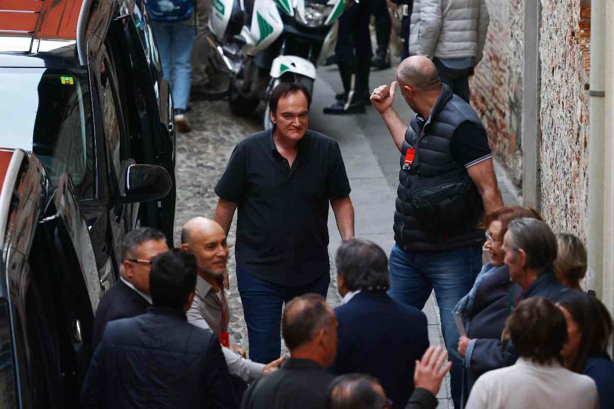 Quentin Tarantino in mezzo alla gente