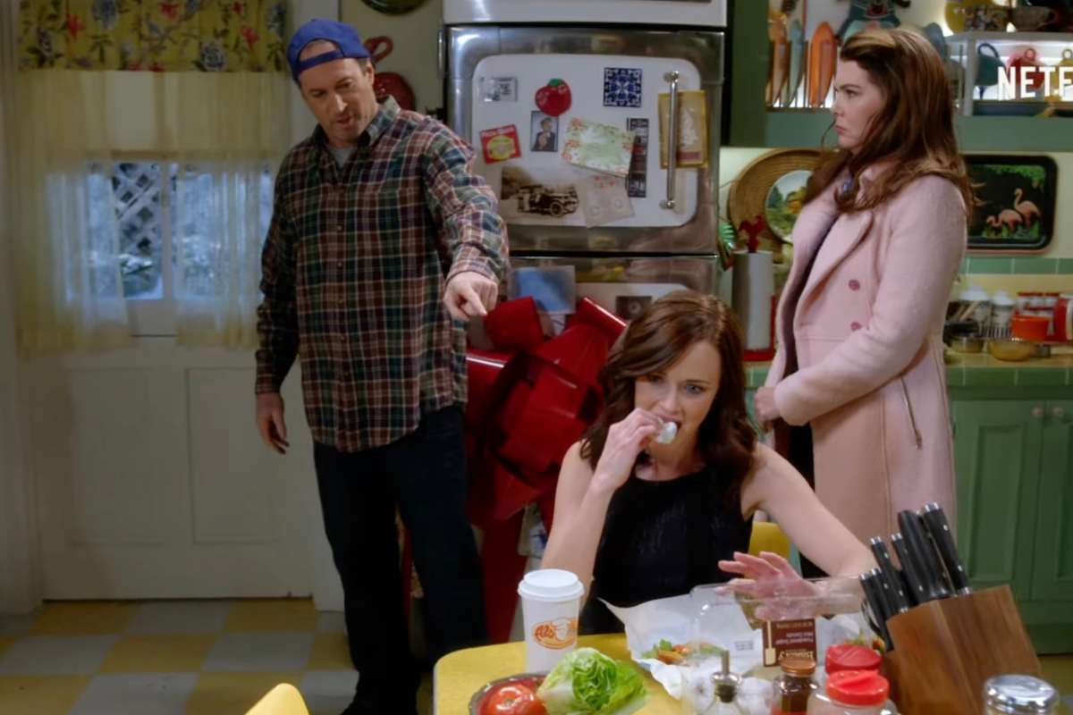 Lorelai, Rory e Luke in cucina